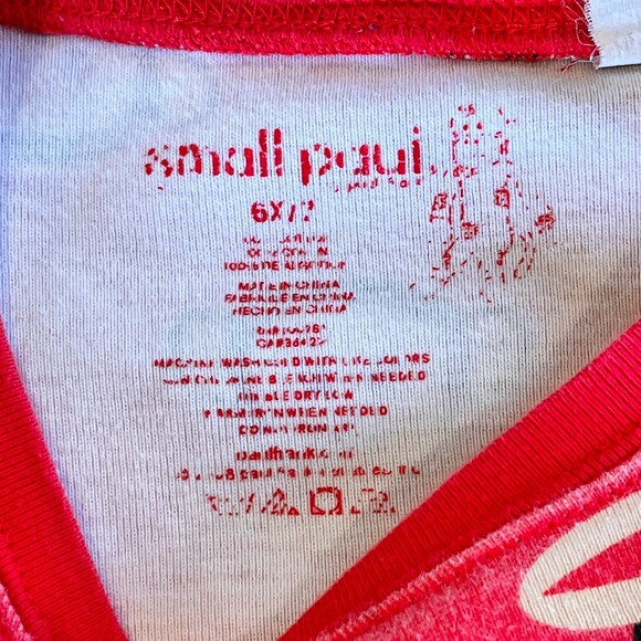Paul Frank Small Paul Red Monkey Pajama Top T-Shirt Long Sleeve 6X/7 - Picture 3 of 4